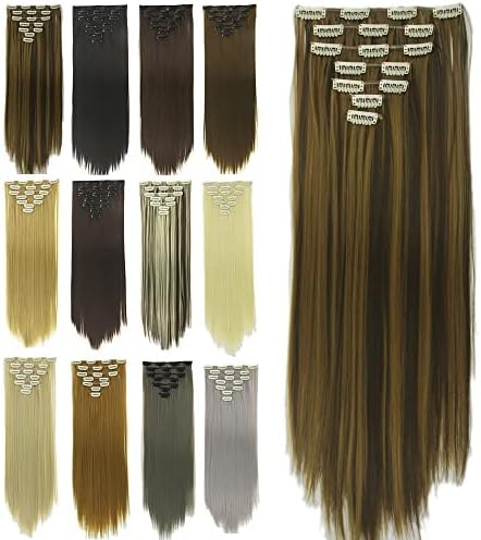 IMISSU 7PCS Set Long Straight Clip in Hair Extensions