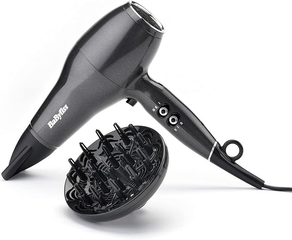 BaByliss Platinum Diamond Hair Dryer & Diffuser - Professional 2300W Blow Dryer with AC Motor