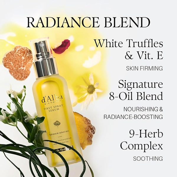 d'alba Italian White Truffle First Spray Serum Spraying Serum, Korean Skin Care (100 ml)