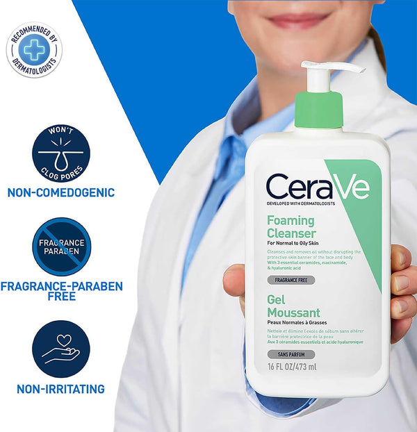 CeraVe Foaming Cleanser with Niacinamide and 3 Essential Ceramides