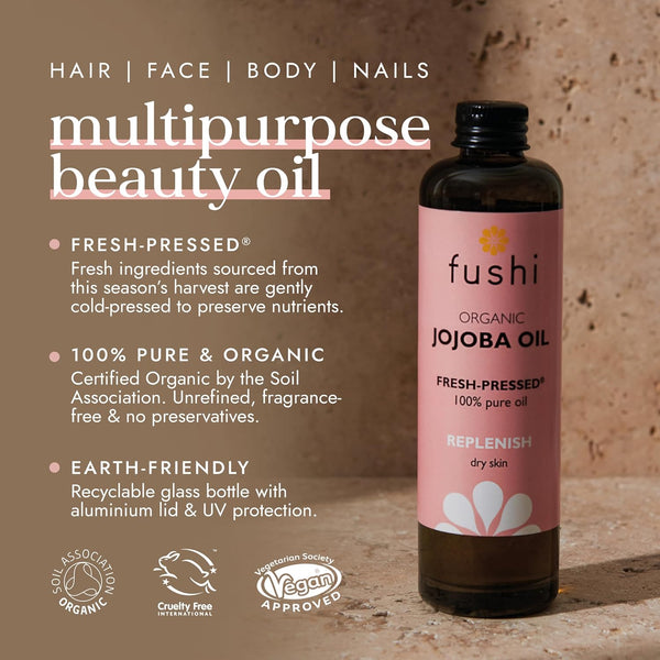 Fushi Jojoba Golden Organic Cold Pressed Extra Virgin Oil 100 ml - Biodynamic Harves