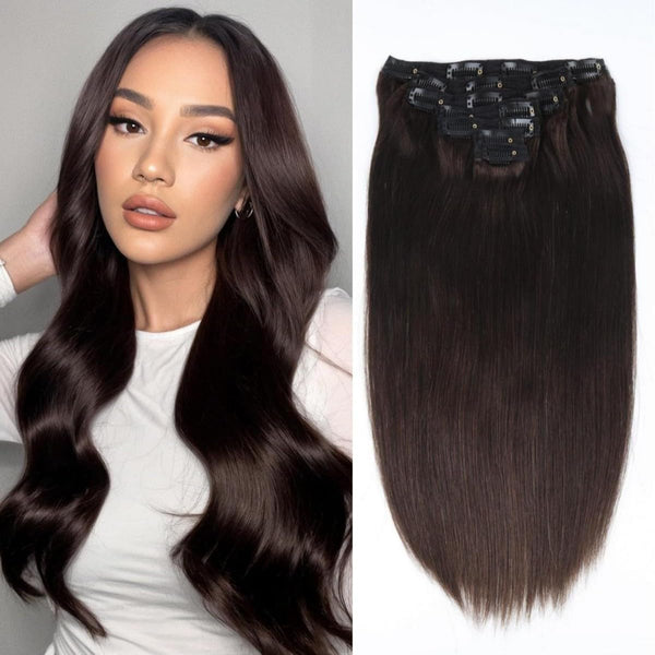 Unipearl Straight Hair Extensions Clip in 20 Inch 7Pcs 120g Hair Extensions
