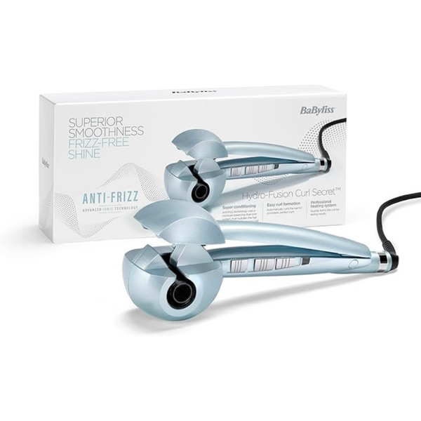 BaByliss Hydro Fusion Anti Frizz Curl Secret, Automatic Rotating Hair Curler & Waver
